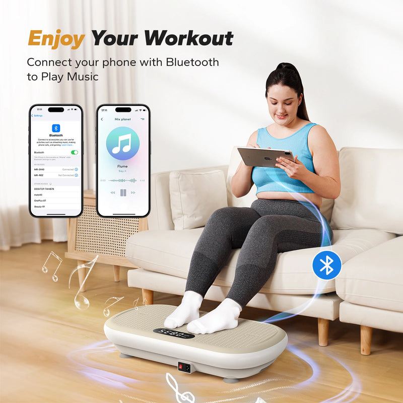 MERACH Vibration Plate – Bluetooth, Silicone Pedals, Weight Loss