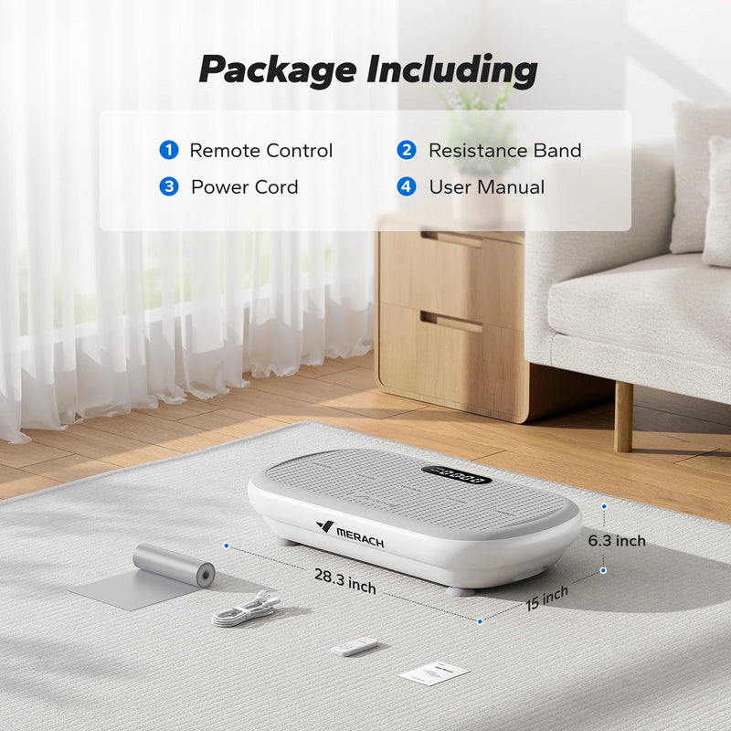 MERACH Vibration Plate – Bluetooth, Silicone Pedals, Weight Loss