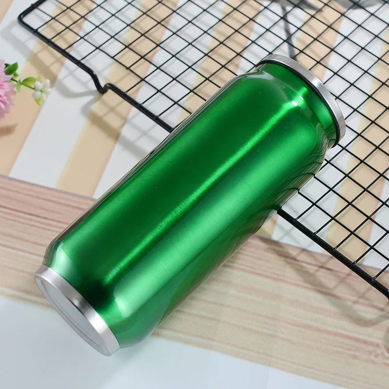 Stainless Steel Thermos Can with Straw – 300/500ml Insulated