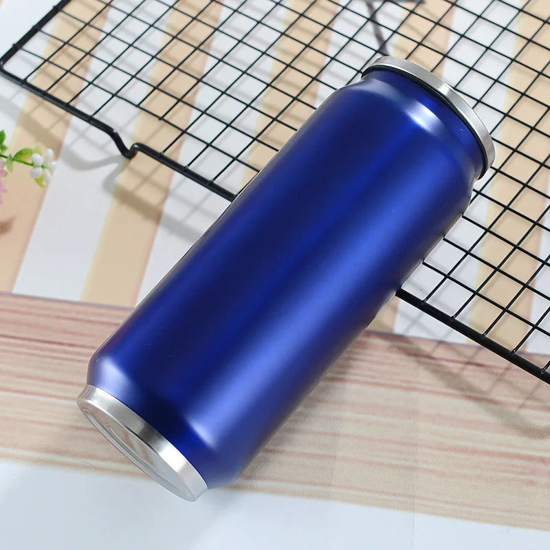 Stainless Steel Thermos Can with Straw – 300/500ml Insulated