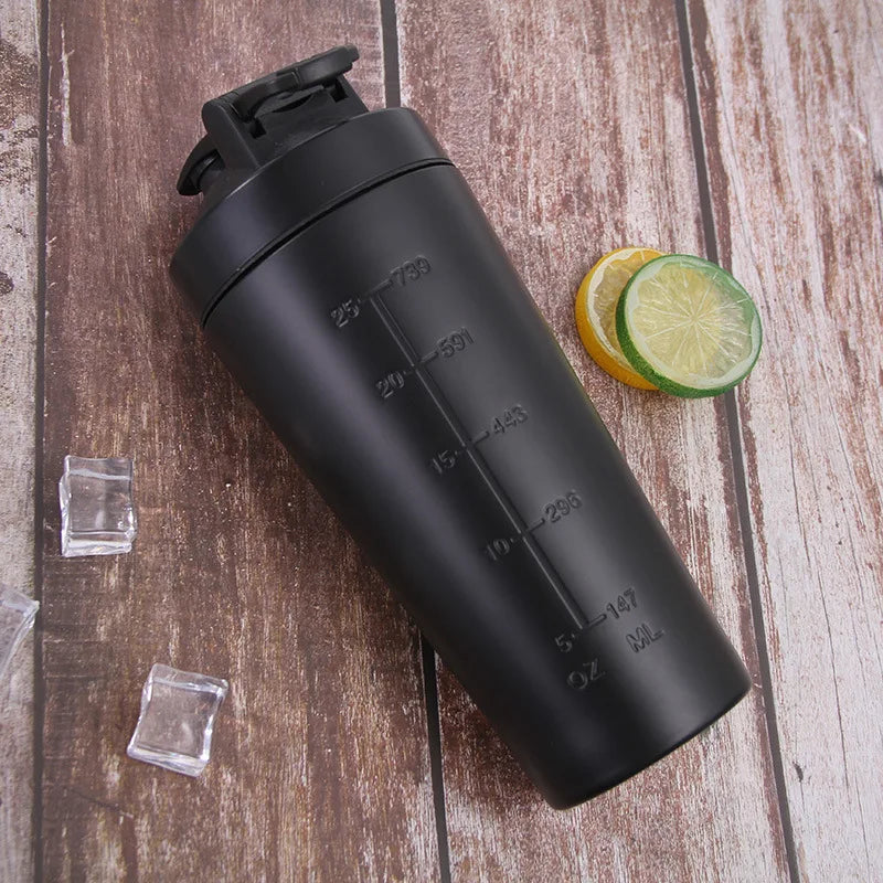 740ml Stainless Steel Protein Shaker Bottle – BPA-Free Gym Use