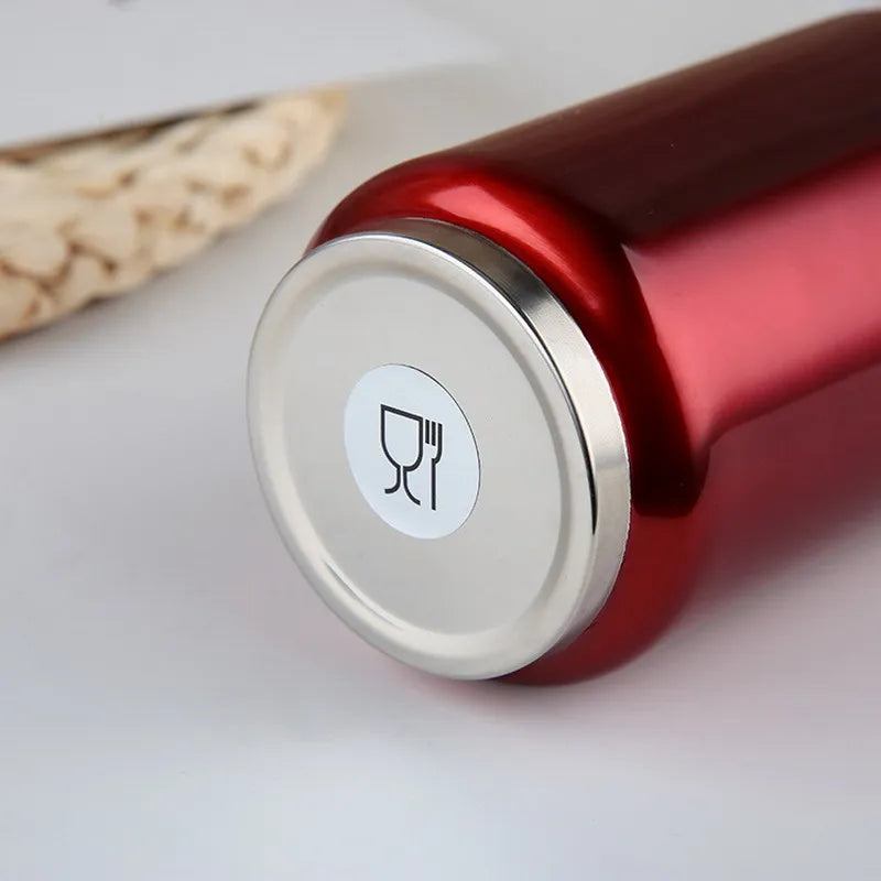 Stainless Steel Thermos Can with Straw – 300/500ml Insulated