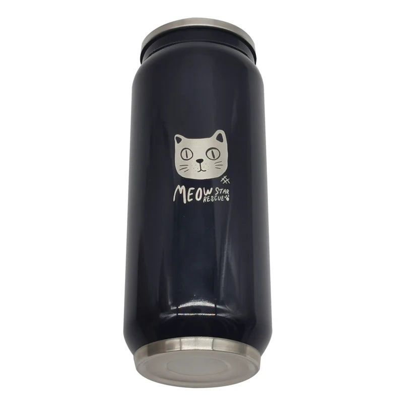 Stainless Steel Thermos Can with Straw – 300/500ml Insulated