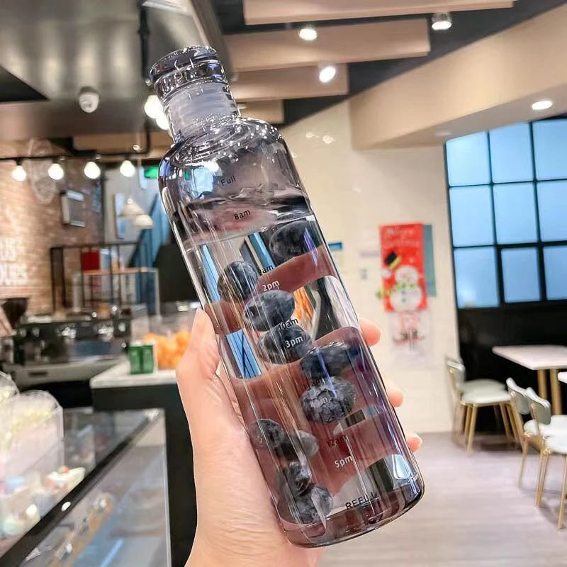 Newest Sports Water Bottle with Time Scale - Portable & Durable