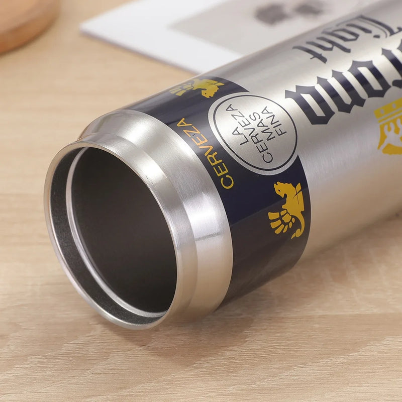 500ML Stainless Steel Thermos Beer Bottle with Straw – Cold Keeper