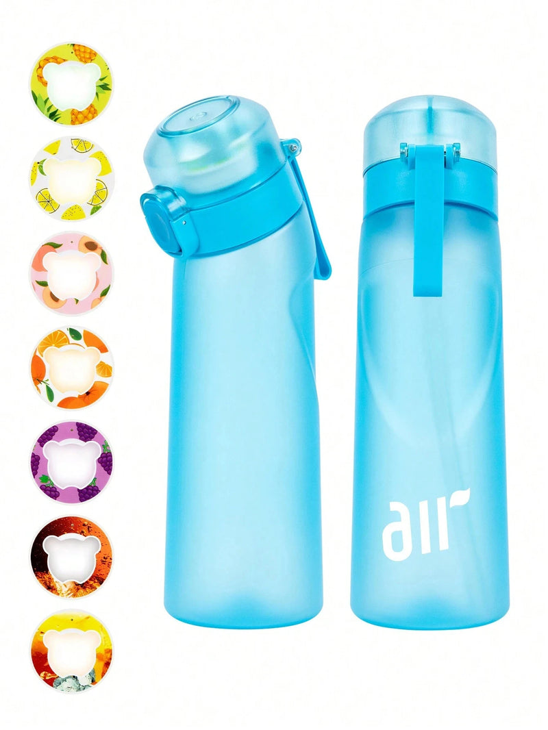 1pc Air Water Bottle with Straw & Flavor Pods – Leak Proof