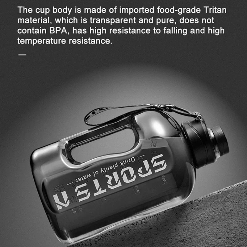 2L Large Sports Water Bottle – BPA-Free for Gym & Travel