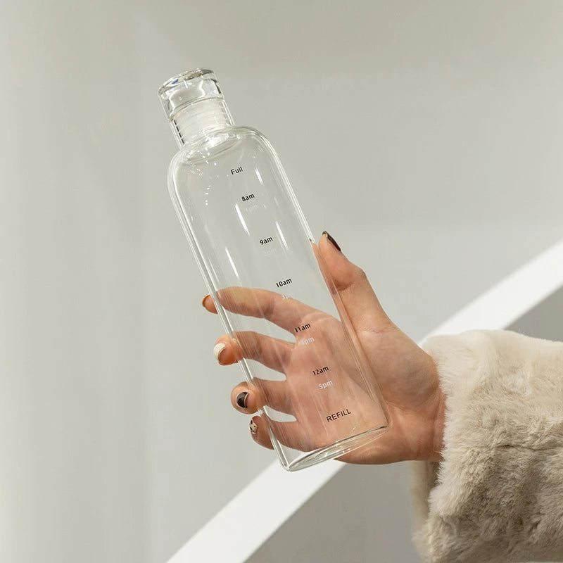 Newest Sports Water Bottle with Time Scale - Portable & Durable