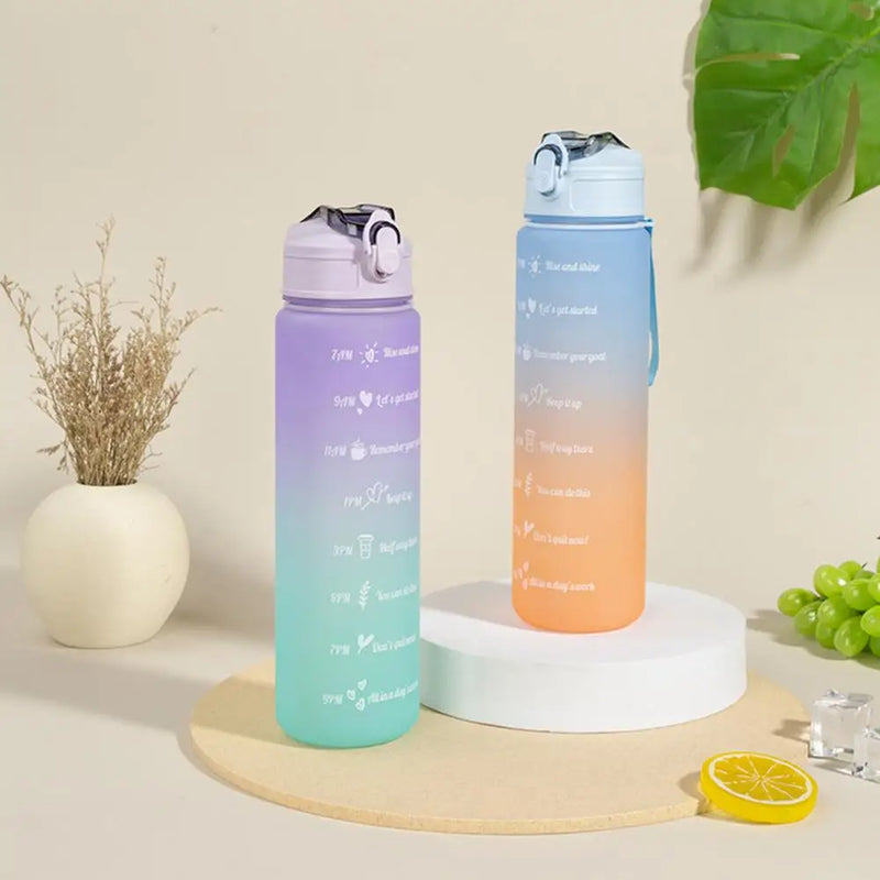 750ML Gradient Drinking Bottle - Leak-Proof, Travel Straw Jug