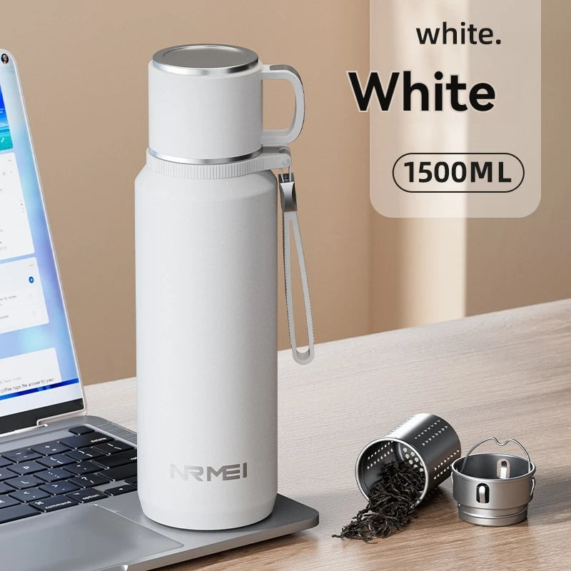 1.5L Stainless Steel Thermos Bottle - Hot & Cold Drink Flask