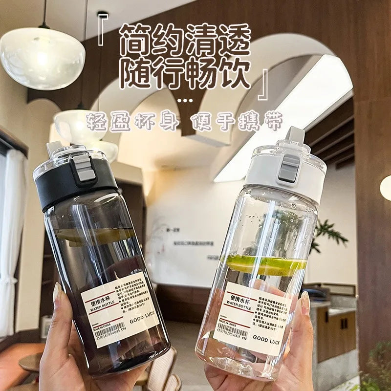 550/700ml Portable Water Bottle with Time Marker – Plastic
