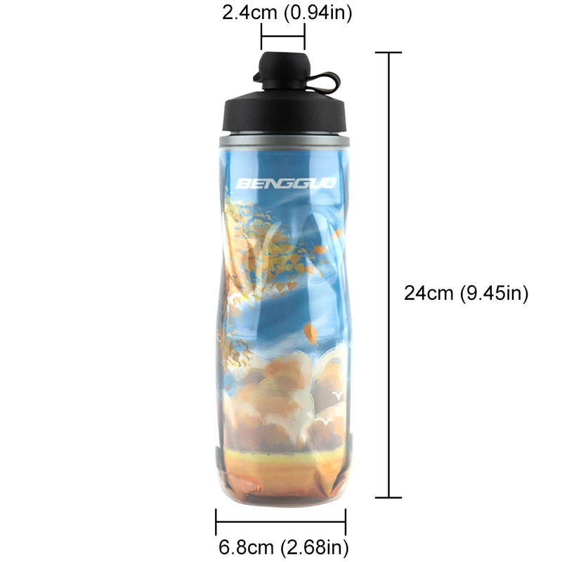 610ml Insulated Leak-Proof Bike Water Bottle for Outdoor Fitness