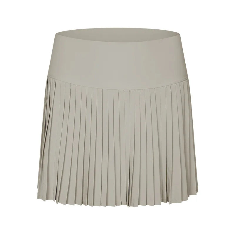 Women's High-Waist Tennis Skirt with Pockets & Quick-Dry