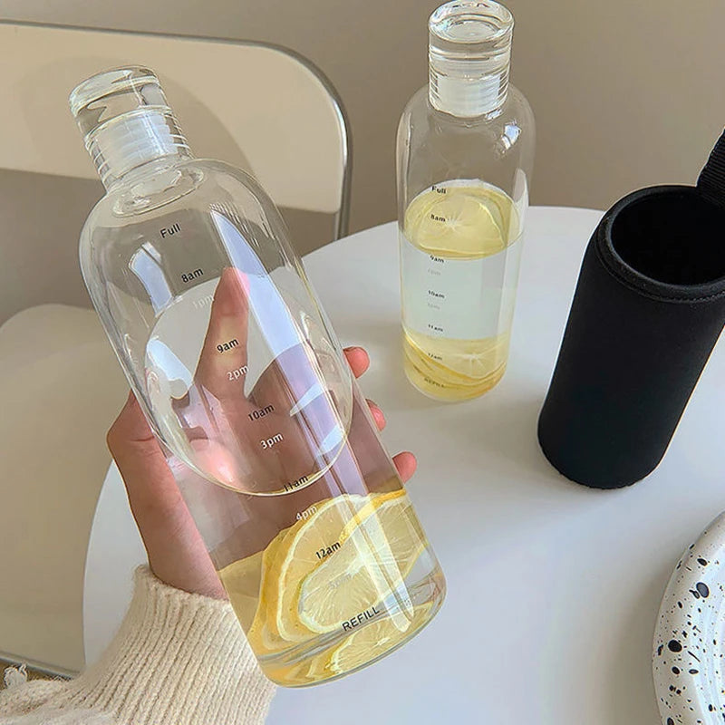 Newest Sports Water Bottle with Time Scale - Portable & Durable