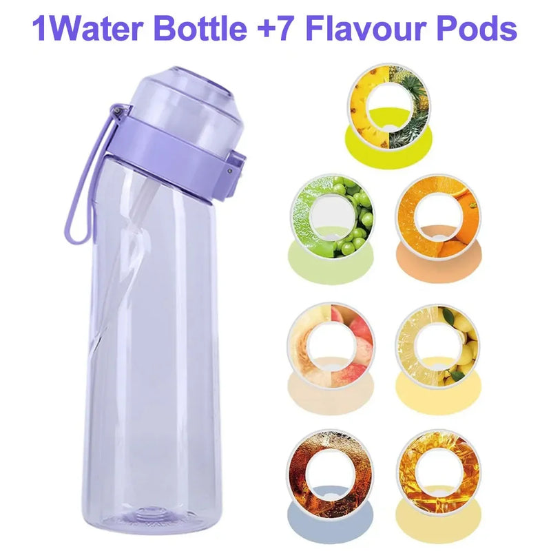 650ML Flavored Sports Water Bottle with 7 Fruit Fragrance Pods