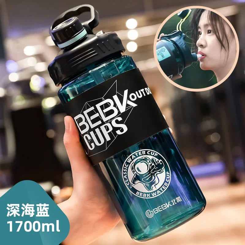 2L/3L Large Gym Water Bottle with Straw – BPA-Free & Durable