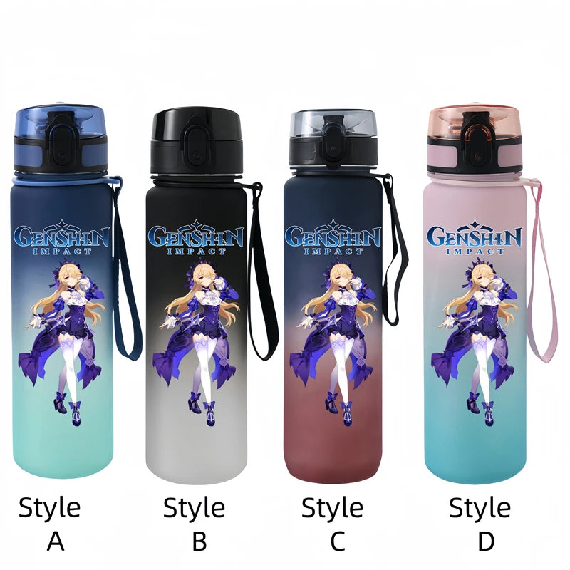650ML Genshin Impact Sports Water Bottle – Portable & Anti-drip