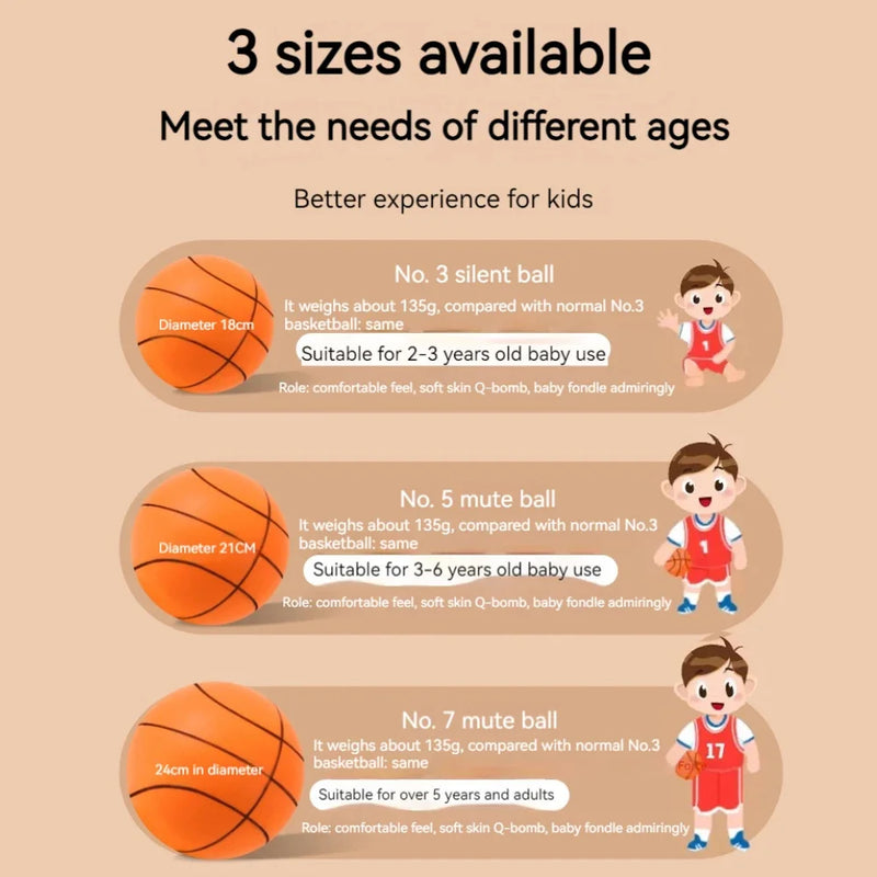 Silent Bouncing Basketball – Soft Foam, Indoor Sports Toy