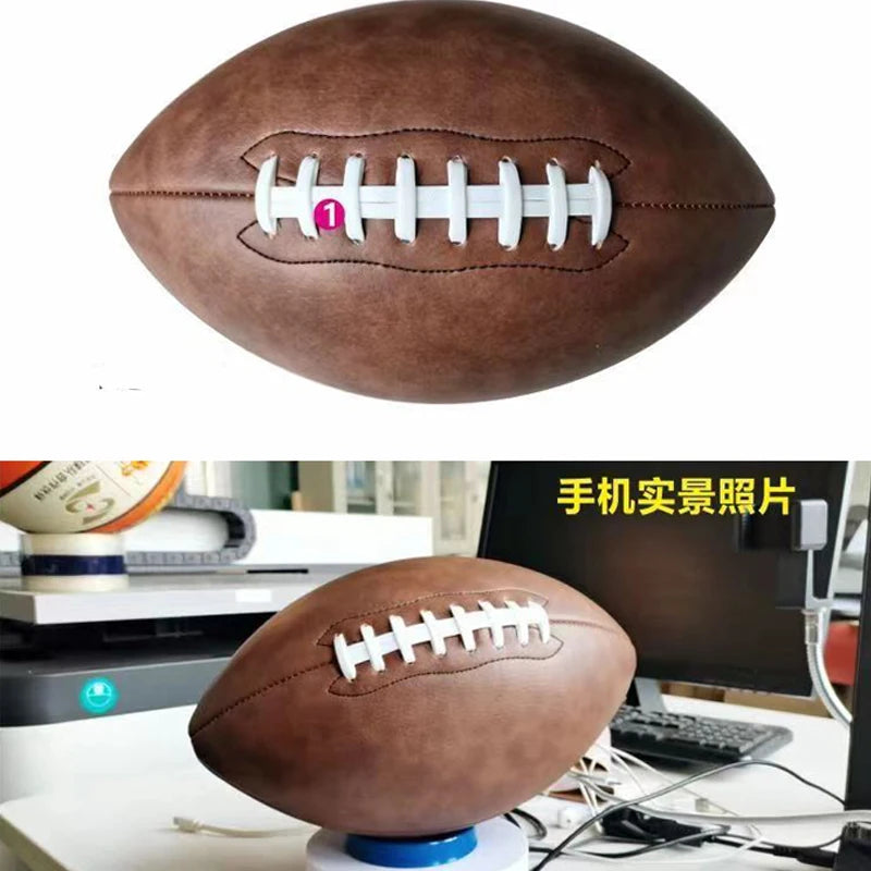 Official Size 9 Retro Rugby Ball for Training & Team Sports