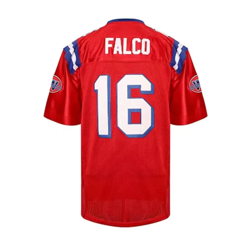 #16 Falco Red Football Jersey – Embroidered Sportswear Style