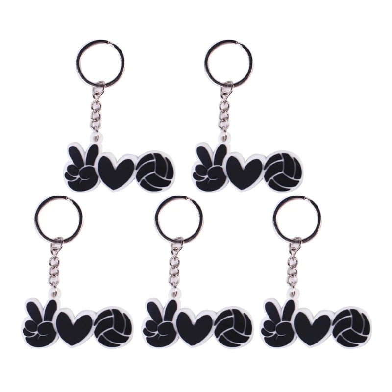 5Pcs Volleyball Keychains Pendant Gift for Fans & Parties
