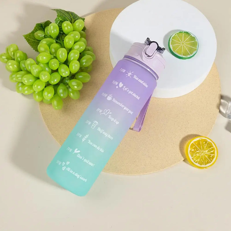 750ML Gradient Drinking Bottle - Leak-Proof, Travel Straw Jug