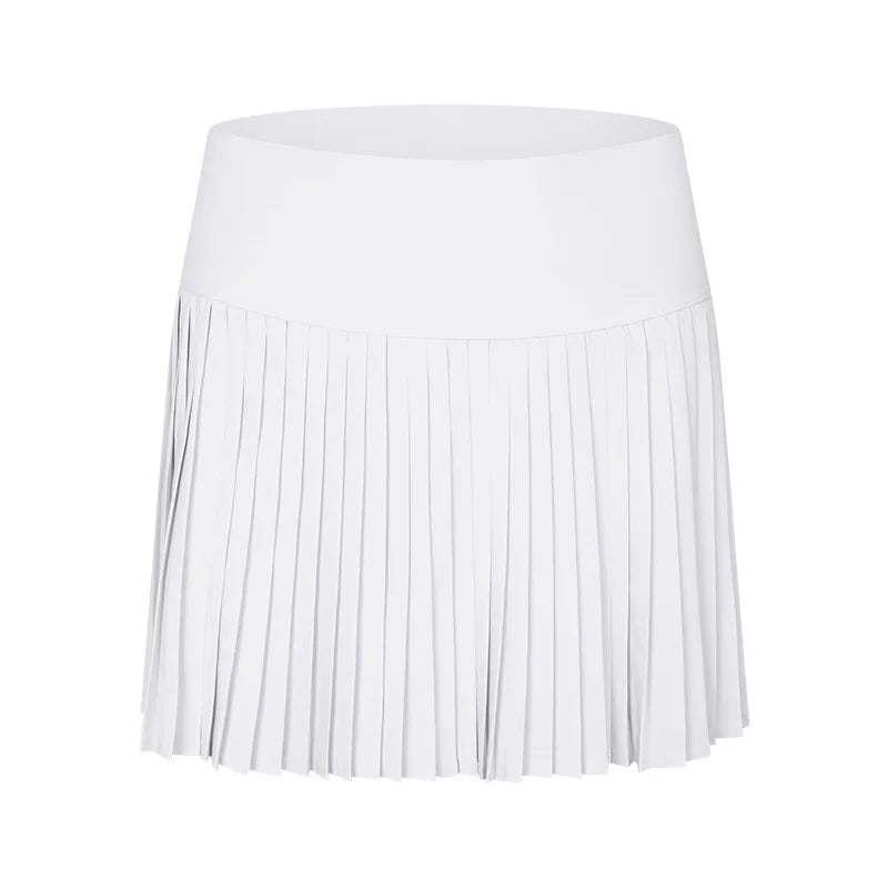 Women's High-Waist Tennis Skirt with Pockets & Quick-Dry