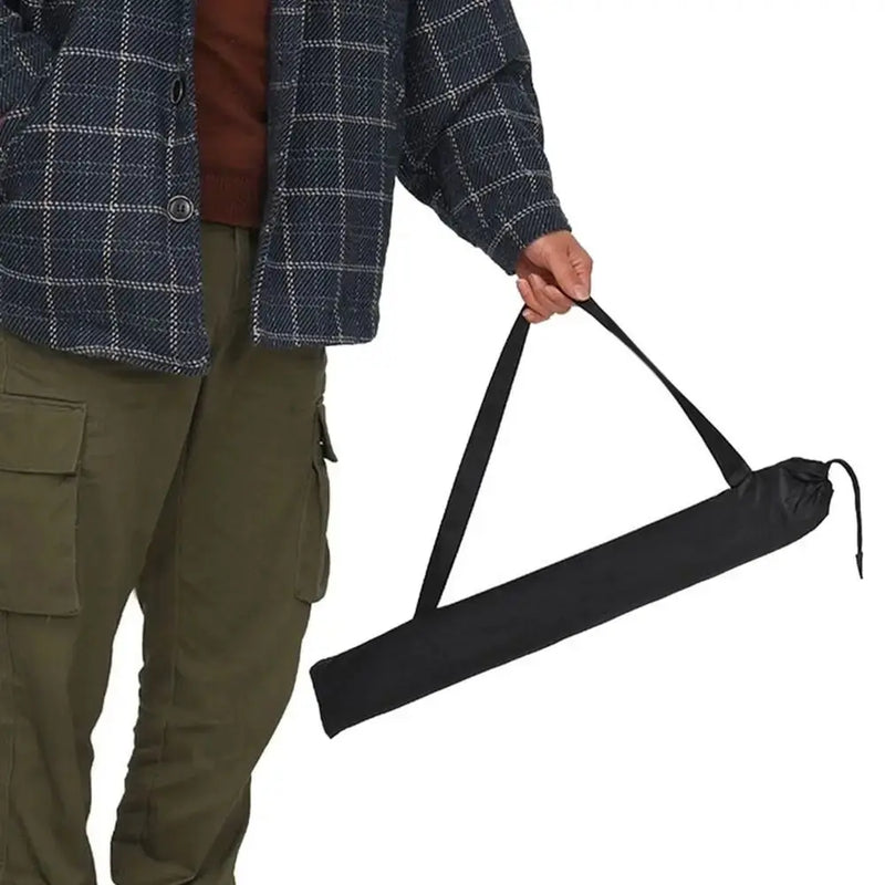 Foldable Black Storage Bag with Strap for Rods or Bats