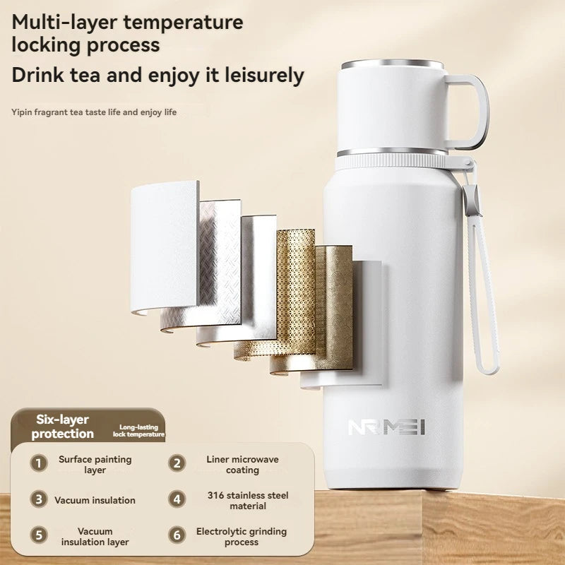 1.5L Stainless Steel Thermos Bottle - Hot & Cold Drink Flask
