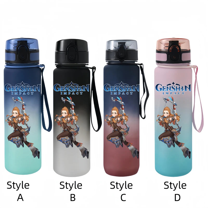 650ML Genshin Impact Sports Water Bottle – Portable & Anti-drip