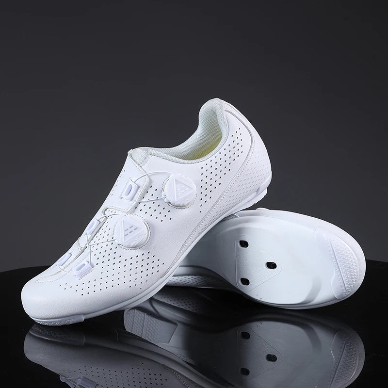 Men's White Road Cycling Shoes – SPD & Cleat Compatible