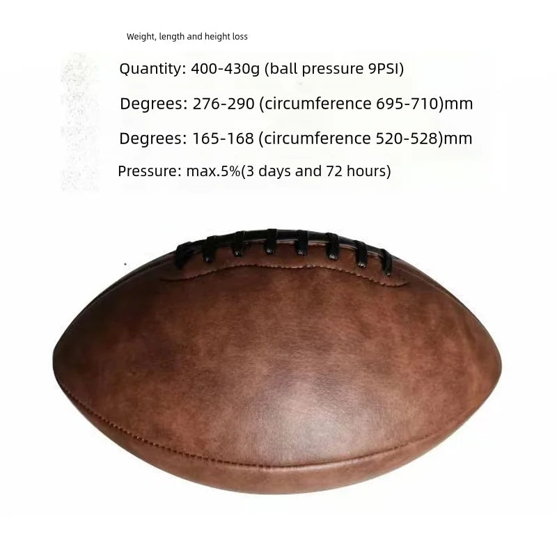 Official Size 9 Retro Rugby Ball for Training & Team Sports