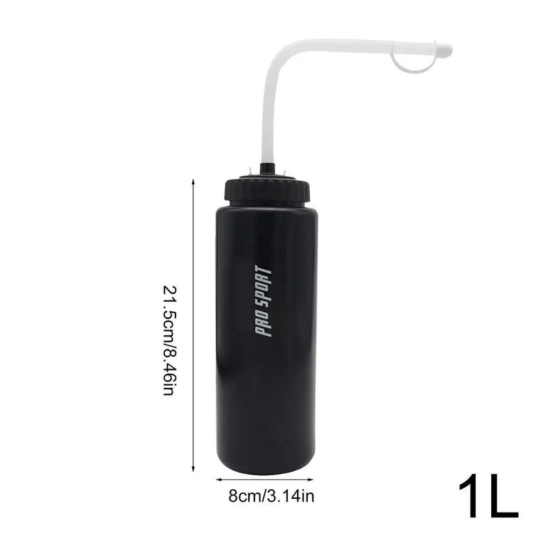 1L Squeeze Water Bottle with Long Straw for Sports & Fitness