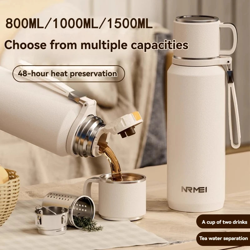1.5L Stainless Steel Thermos Bottle - Hot & Cold Drink Flask