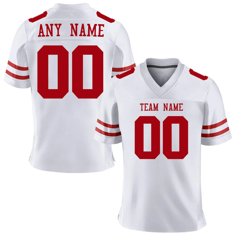 Custom Black Red Football Jersey – Personalized for All Ages