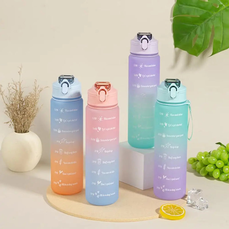 750ML Gradient Drinking Bottle - Leak-Proof, Travel Straw Jug