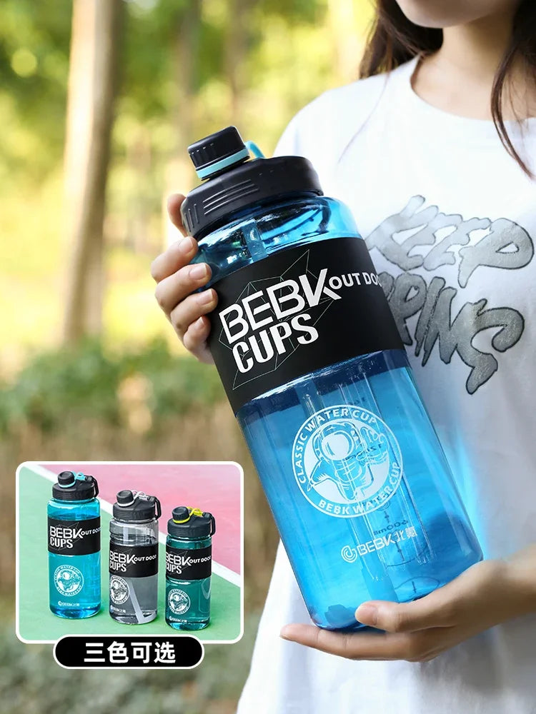 2L/3L Large Gym Water Bottle with Straw – BPA-Free & Durable