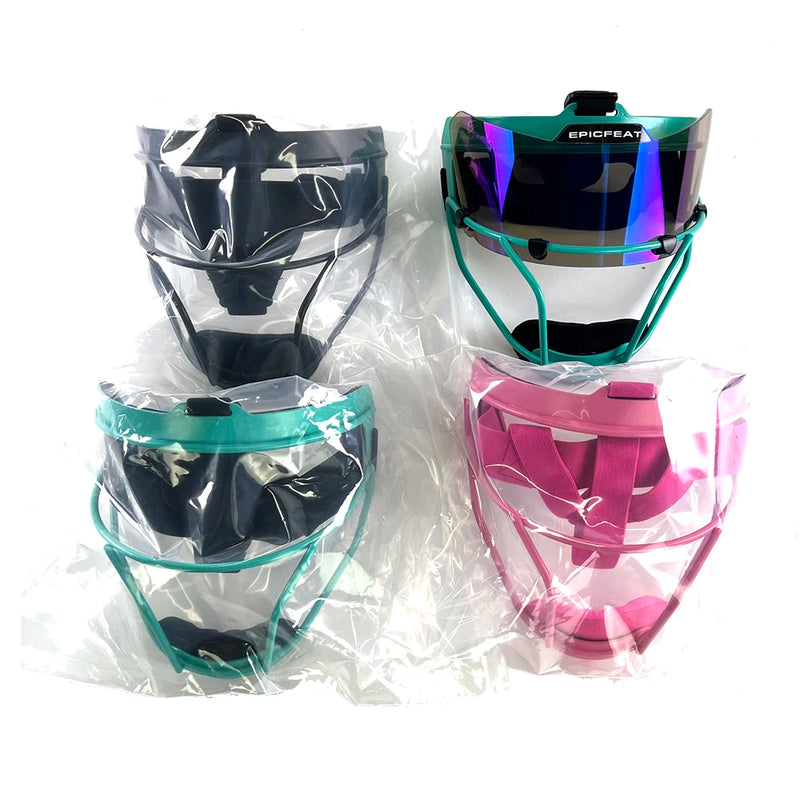 Softball Face Guard with Chin Pad and Visor for Women & Girls