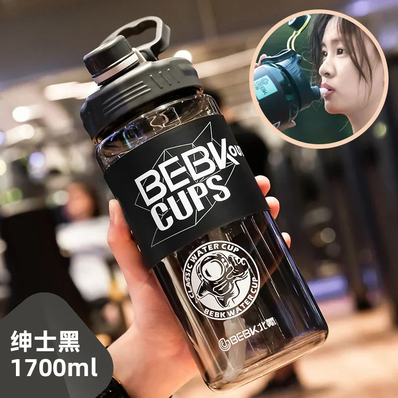 2L/3L Large Gym Water Bottle with Straw – BPA-Free & Durable