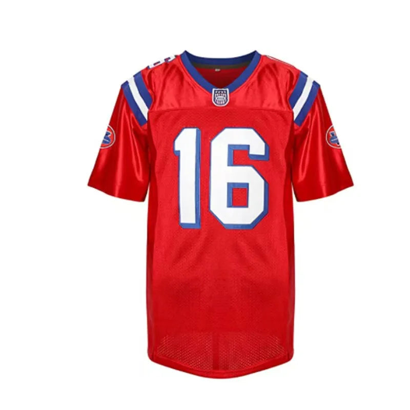 #16 Falco Red Football Jersey – Embroidered Sportswear Style