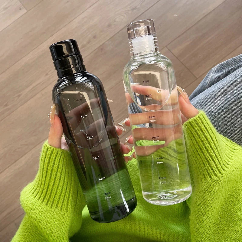 Newest Sports Water Bottle with Time Scale - Portable & Durable