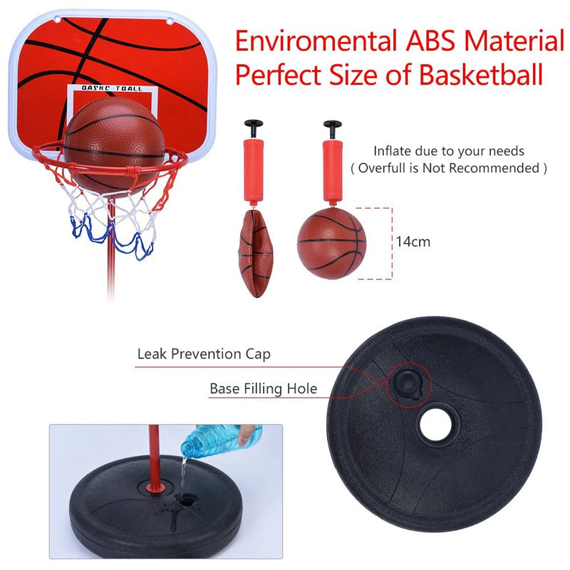 Adjustable Basketball Hoop System with Stand, Backboard & Net