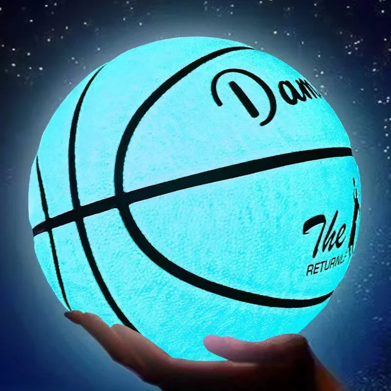 Glow-in-the-Dark Basketball – PU Soft Leather, Anti-Skid, Sizes 5-7