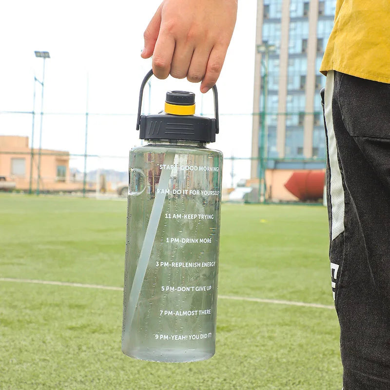 3L Motivational Sports Water Bottle with Straw – BPA-Free