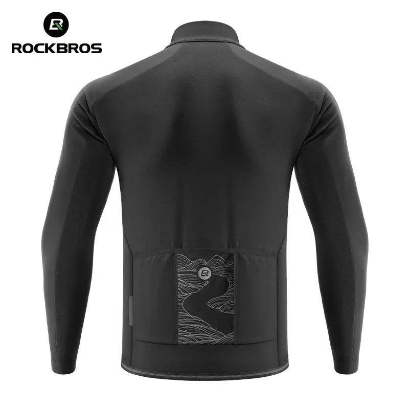 ROCKBROS Men's Thermal Fleece Windproof Cycling Jacket