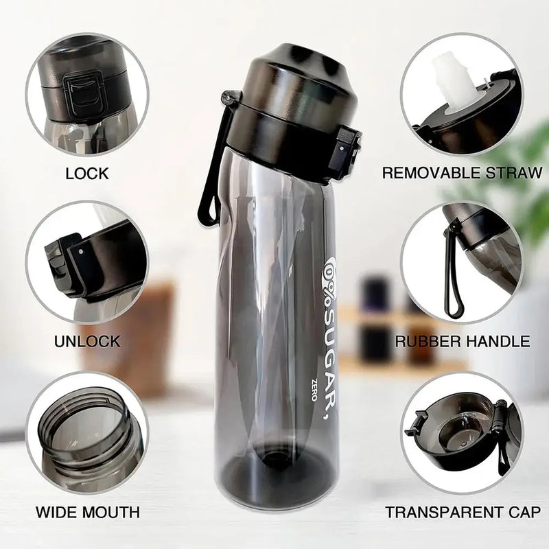 650ML Flavored Sports Water Bottle with 7 Fruit Fragrance Pods