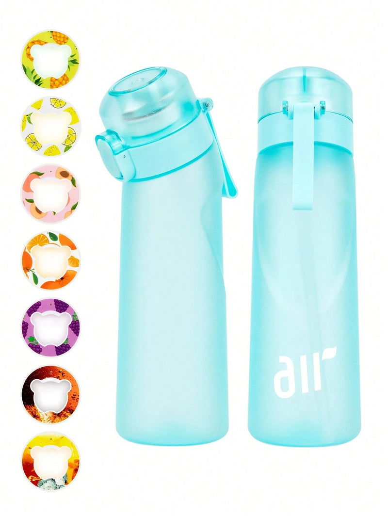 1pc Air Water Bottle with Straw & Flavor Pods – Leak Proof