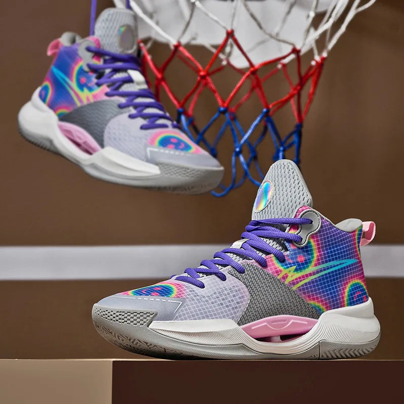 Luminous High-Top Basketball Shoes for Men & Women – Fashion Sneakers