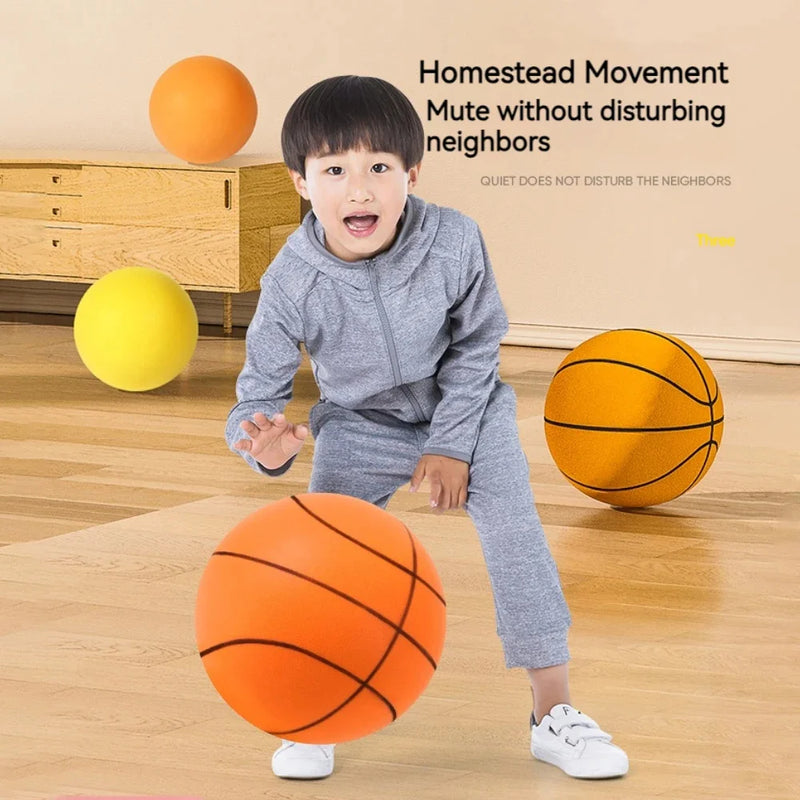 Silent Bouncing Basketball – Soft Foam, Indoor Sports Toy