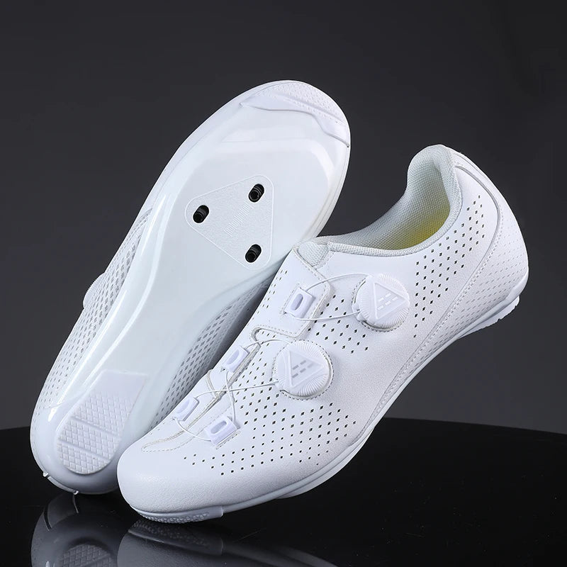 Men's White Road Cycling Shoes – SPD & Cleat Compatible